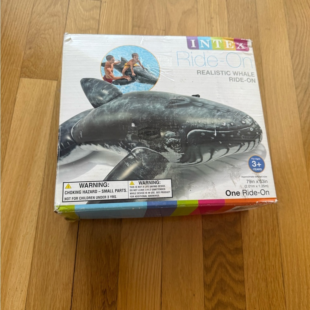 Vintage Inflatable Intex the Wet Set Realistic Whale Ride On from 2015 NIB - Picture 3 of 5